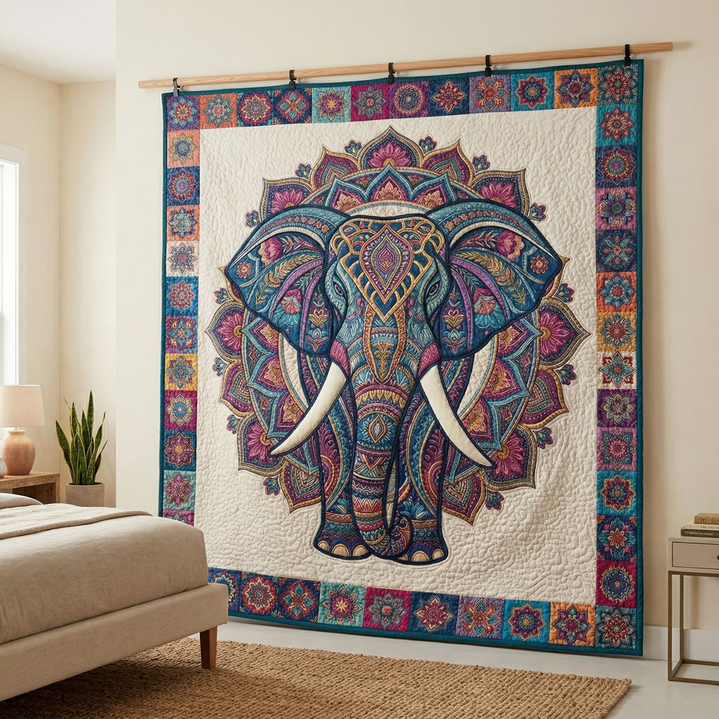 Majestic Mandala Elephant WN0904028CL Quilt