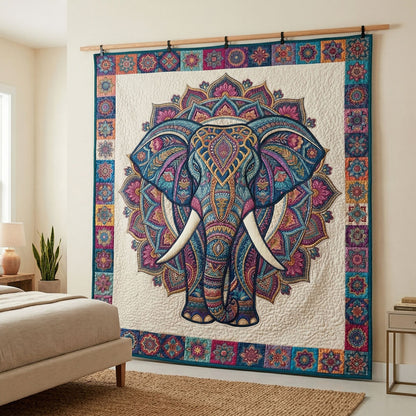 Majestic Mandala Elephant WN0904028CL Quilt