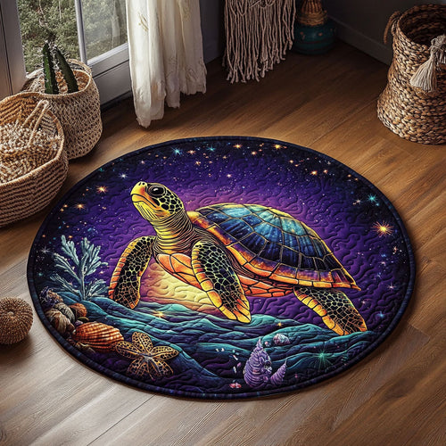 Cosmic Turtle Drift WJ1706023CL Quilted Round Mat