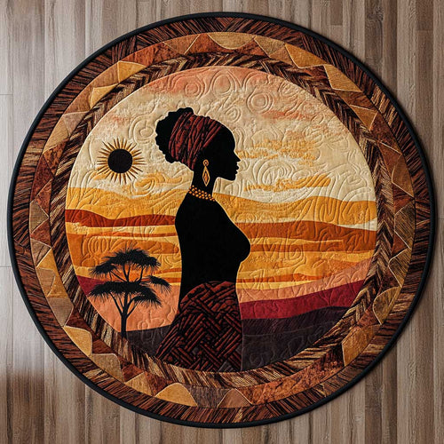 African Queen WN2504004CL Quilted Round Mat