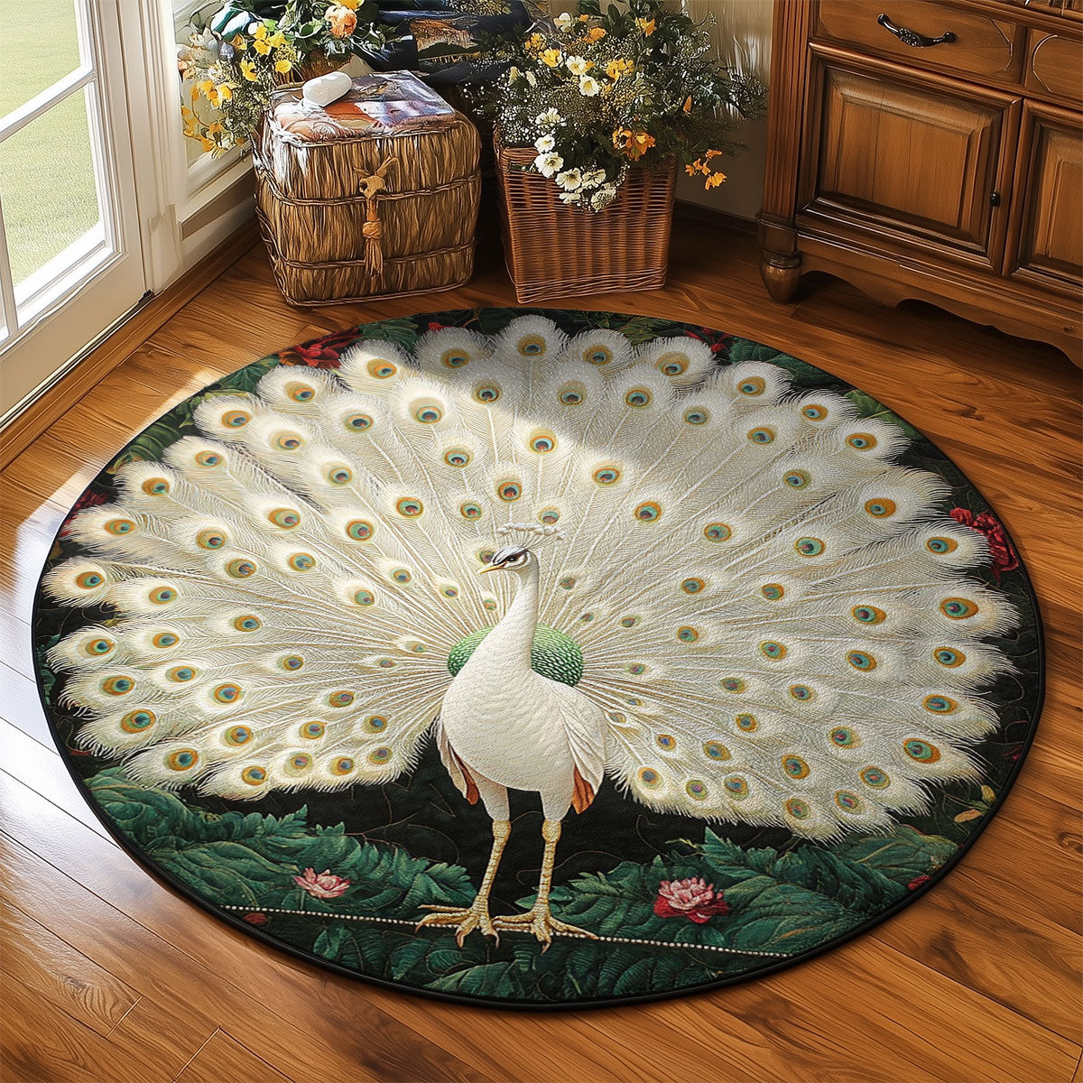 White Peacock WJ1605023CL Quilted Round Mat