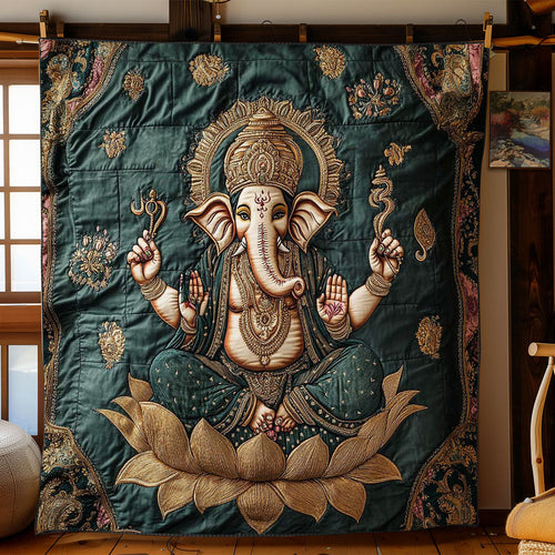 Hinduism Ganesha Prosperity WN0503048CL Quilt