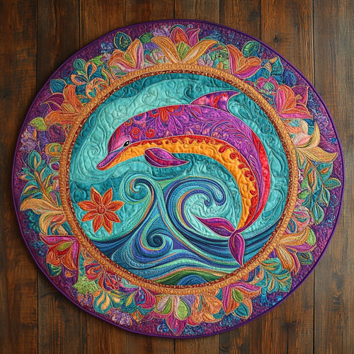Jewel Dolphin WN2708042CL Quilted Round Mat