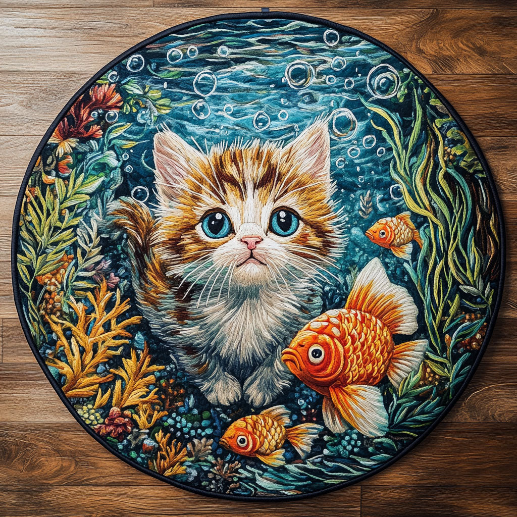 Deep Sea Catland WN1906022CL Quilted Round Mat