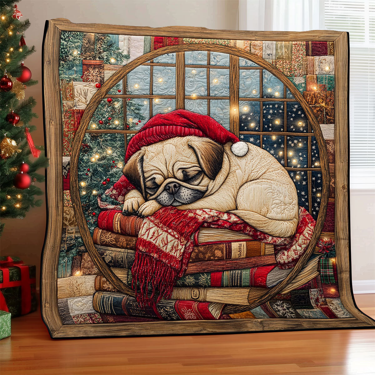 Holiday Pug Book CW0601024CL Quilt
