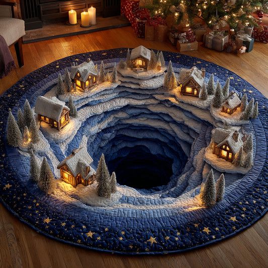 Winter Night Village CW2811020CL Quilted Round Mat