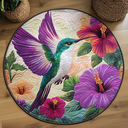 Beautiful Hummingbird WJ0904037CL Quilted Round Mat