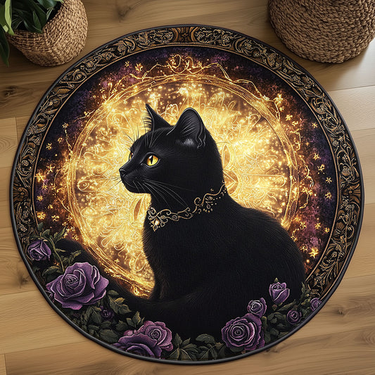 Magic Cat Gaze WN0807070CL Quilted Round Mat