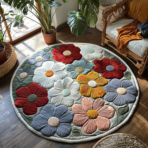 Blooming Flower QA0801027CL Quilted Round Mat