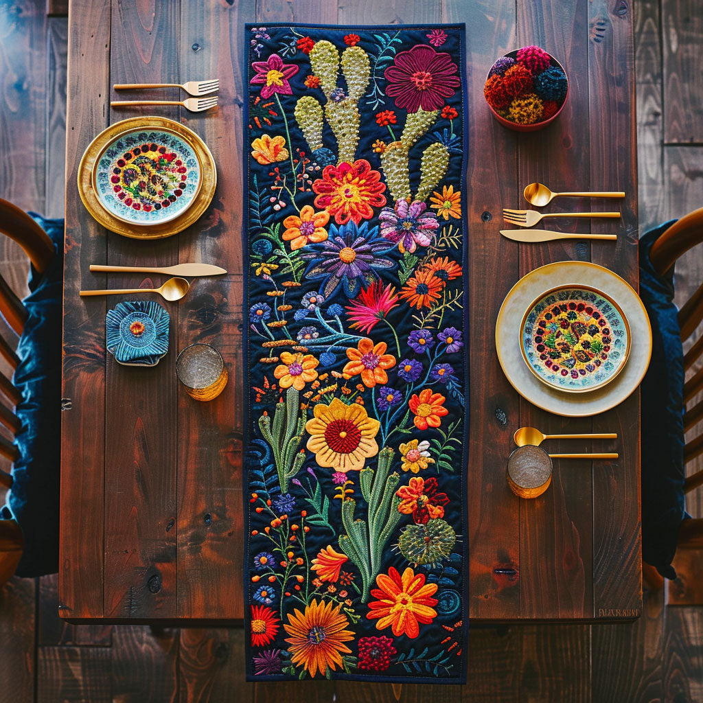 Sunset Petals Parade CP1706040CL Quilted Table Runner