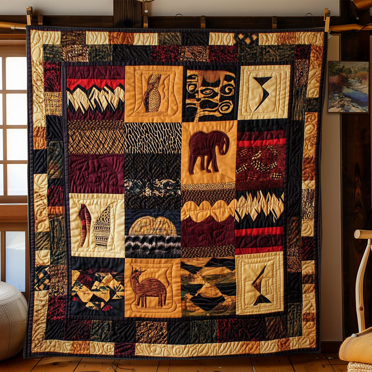 Savanna African Patchwork WN0403045CL Quilt