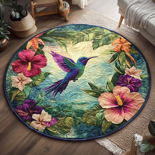 Tropical Hummingbird Garden WJ0507044CL Quilted Round Mat