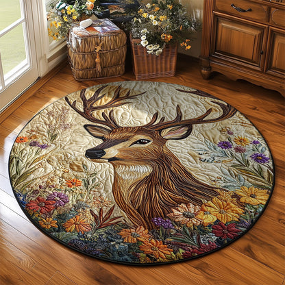 Woodland Majestic Deer WJ1704056CL Quilted Round Mat