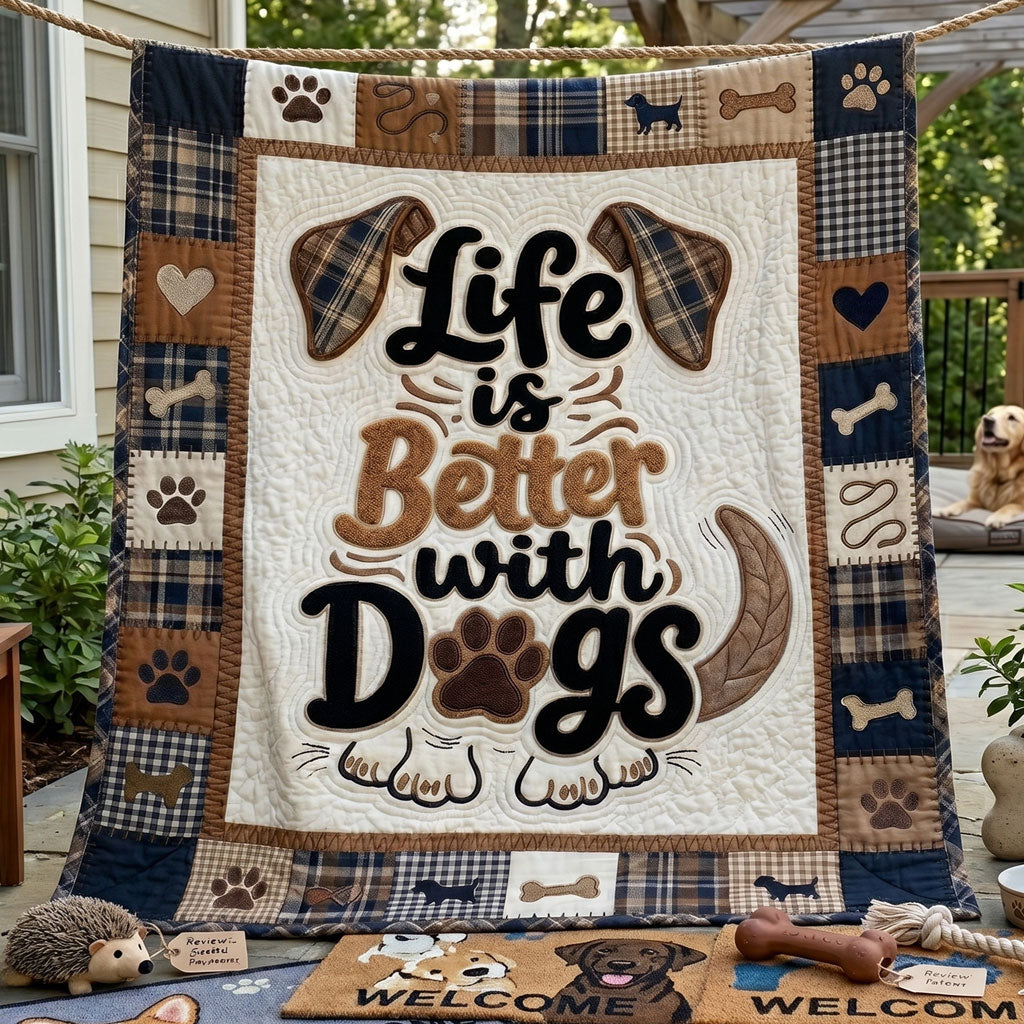 Life Is Better With Dogs WN2705010CL Quilt