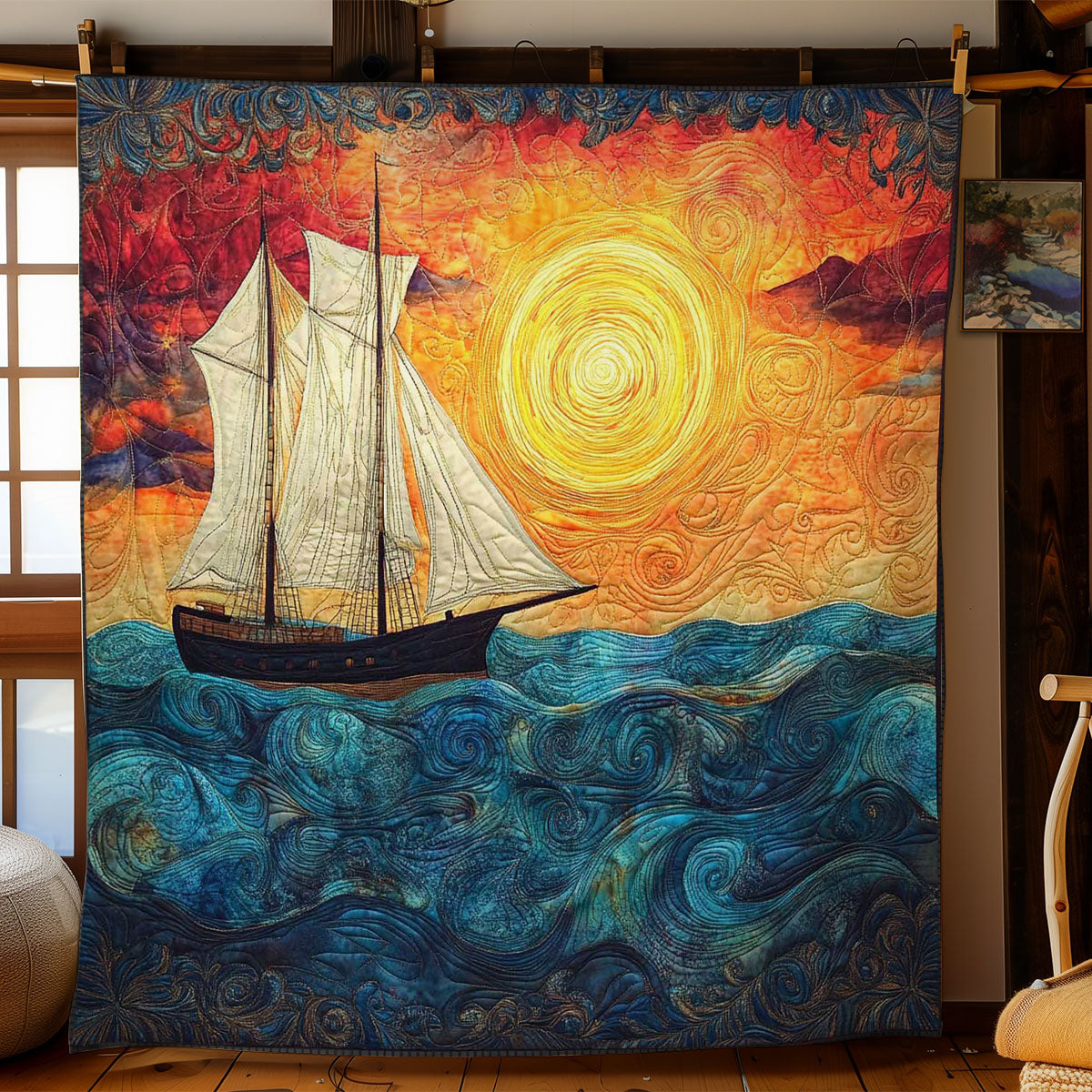 Twilight Sailboat WN0602007CL Quilt