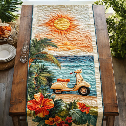 Vintage Coastal Scooter WJ0107031CL Quilted Table Runner