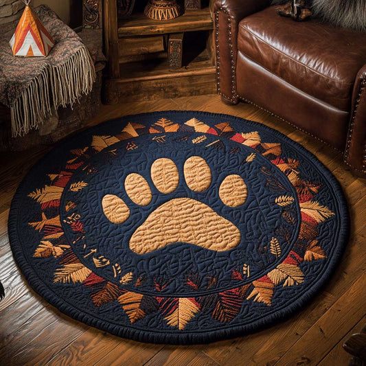 Bear Footprint WN0104008CL Quilted Round Mat
