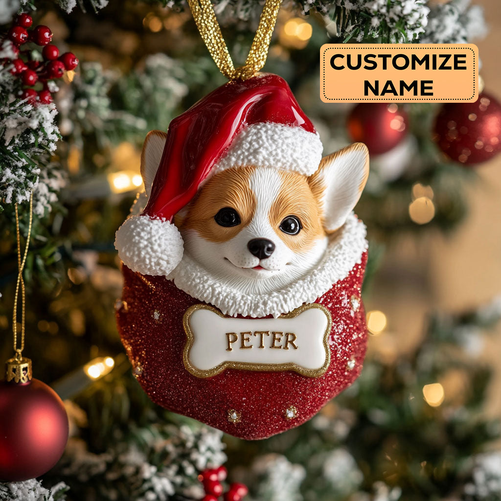 Corgi Christmas CW0412010CL Personalized Christmas Ornament