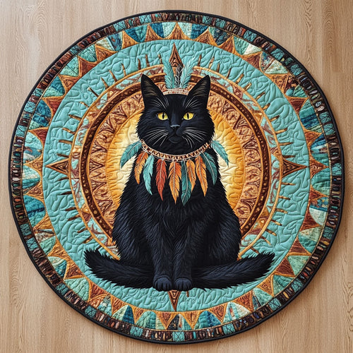 Tribal Cat Spirit CW1201065CL Quilted Round Mat