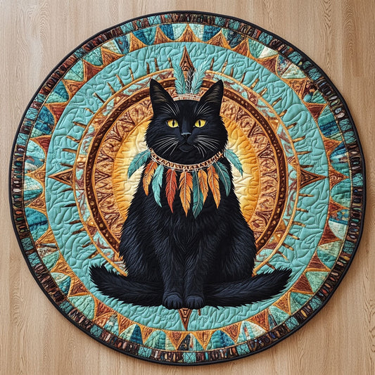 Tribal Cat Spirit CW1201065CL Quilted Round Mat