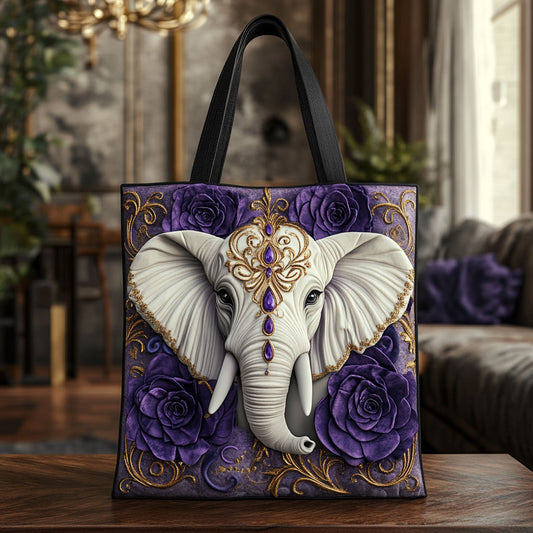 Violet Elephant KL0912024CL Quilted Tote Bag