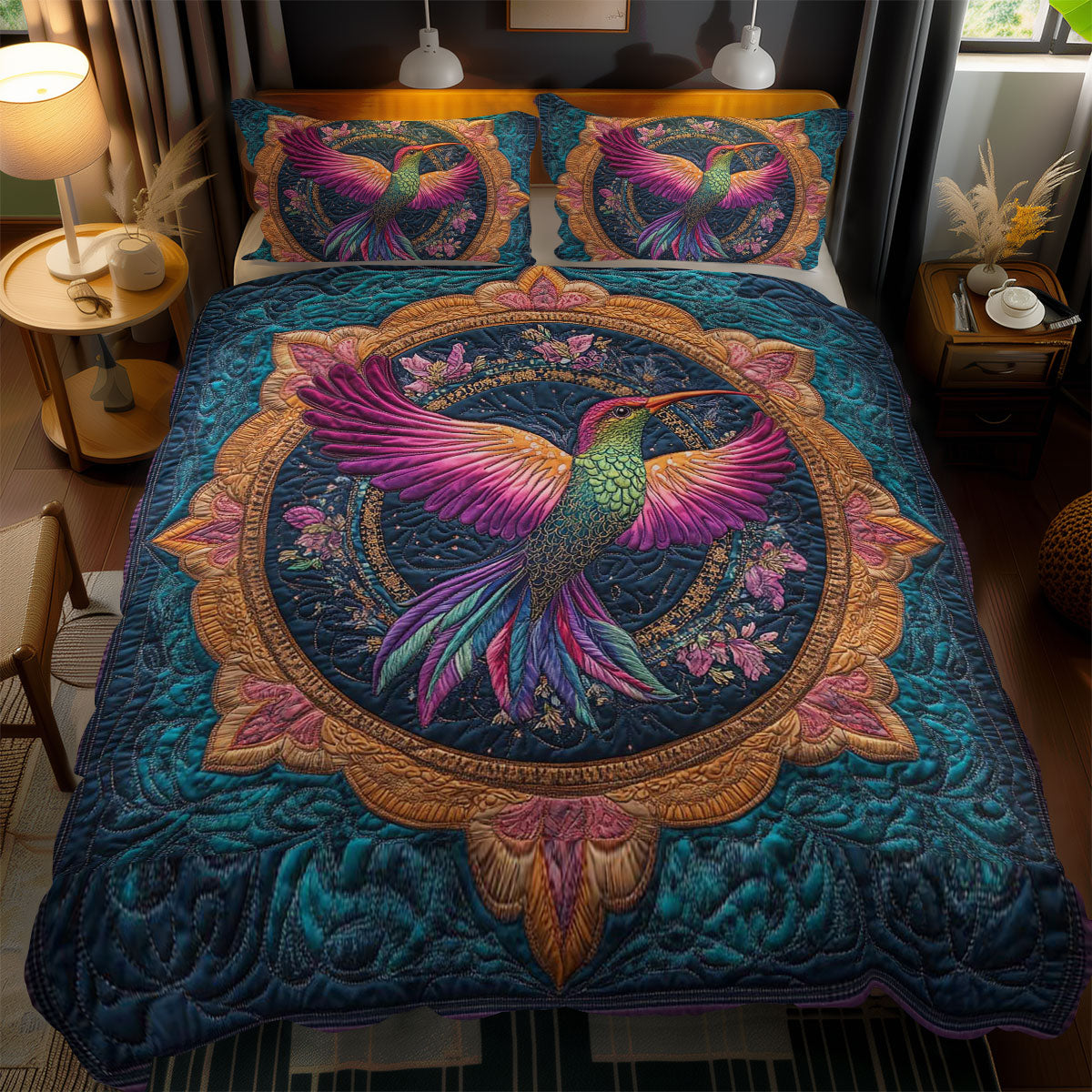 Celestial Hummingbird Mandala WN2101027CL Duvet Cover Set