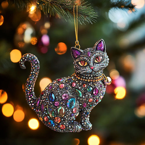 Cat Gem Bloom WN0812015CL Christmas Ornament