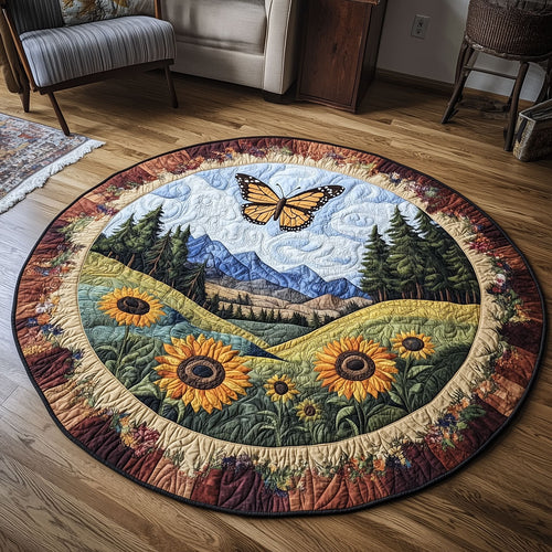 Butterfly Over the Ridge LT1510013CL Quilted Round Mat