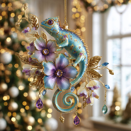 Floral Lizard Glow CW0912017CL Christmas Ornament