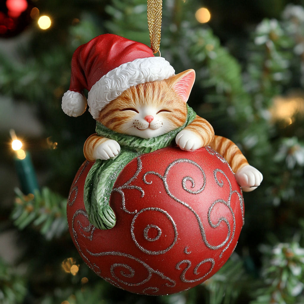 Festive Tabby CP0612031CL Christmas Ornament