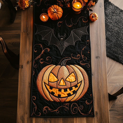 Dark Halloween WN2307010CL Quilted Table Runner