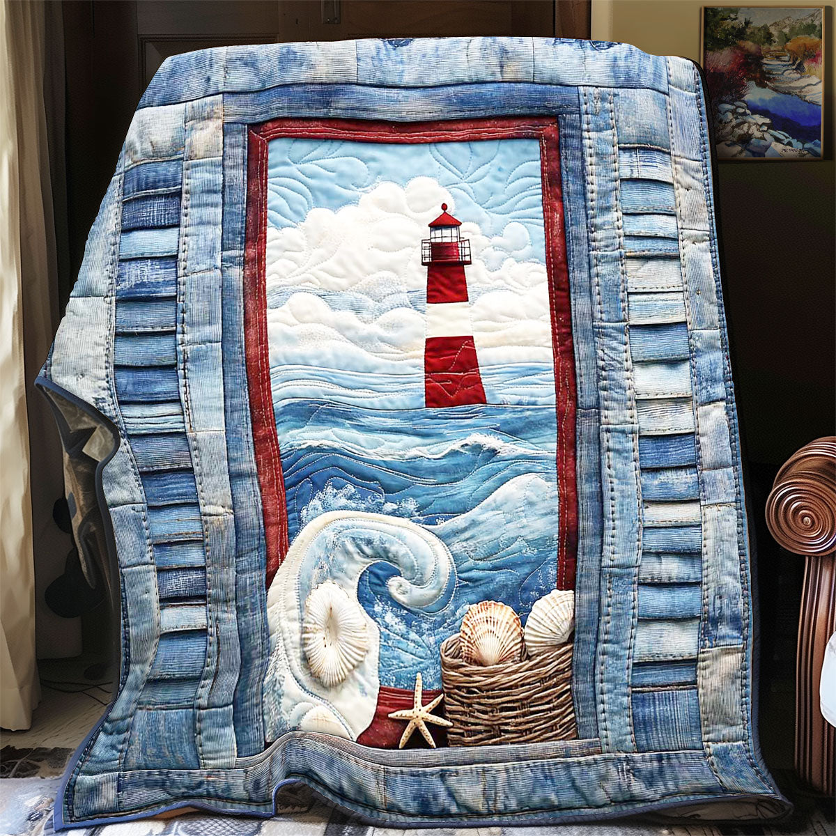 Beach Lighthouse WP0201005CL Quilt