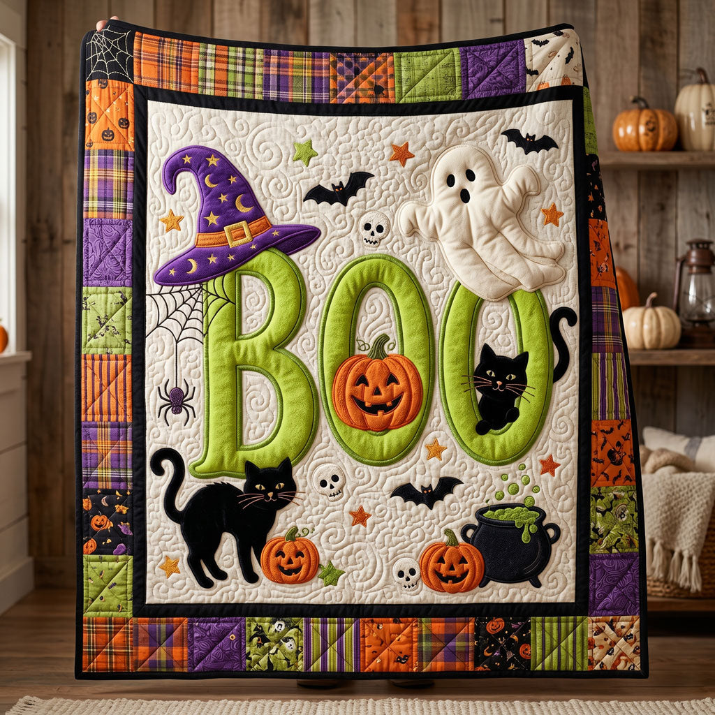 Boo Ghost Cat Halloween WN0905003CL Quilt