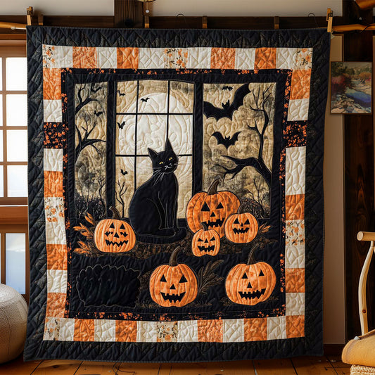 Spooky Cat Night WN0703057CL Quilt