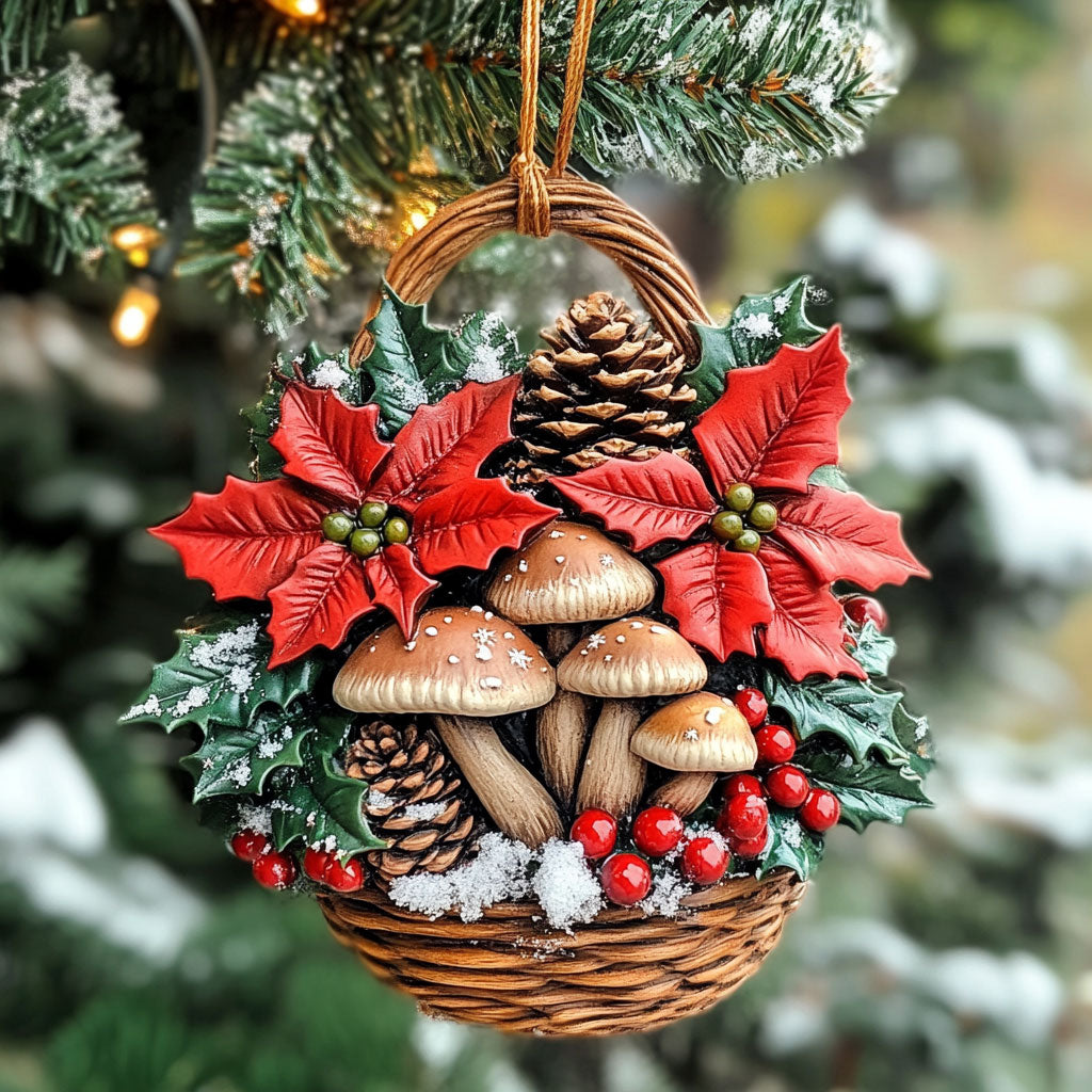 Christmas Basket Mushroom WN2310003CL Christmas Ornament