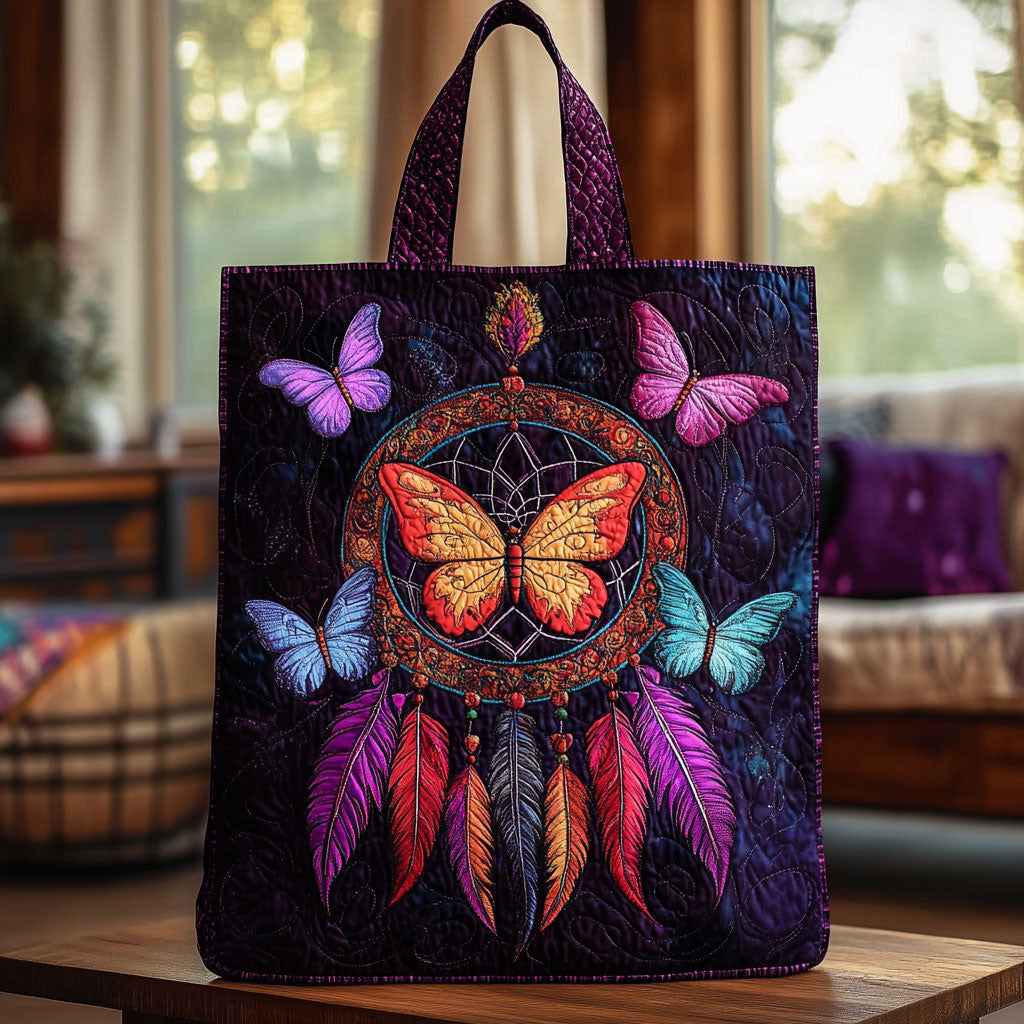 Ethereal Butterfly Dreamcatcher KL0412026CL Quilted Tote Bag