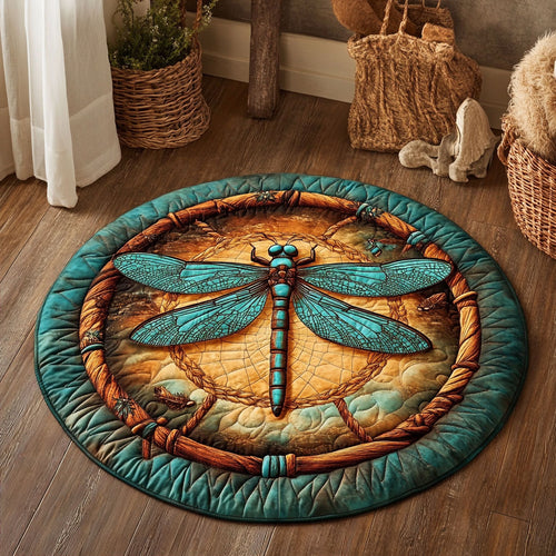 Dragonfly Circle CP1301026CL Quilted Round Mat