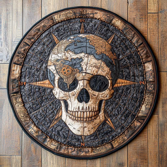 World Skull WN1005077CL Quilted Round Mat