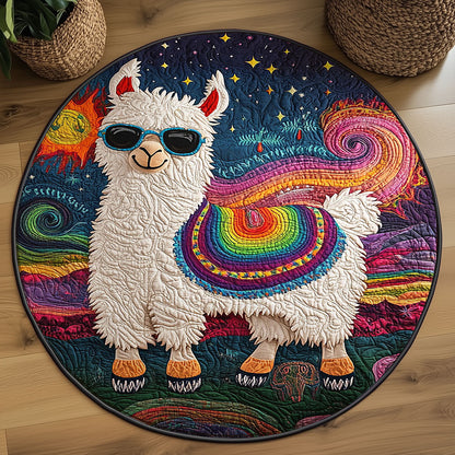 Whimsical Llama WJ3103054CL Quilted Round Mat