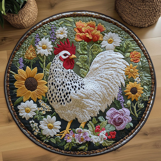 Spring Chicken WN2108122CL Quilted Round Mat