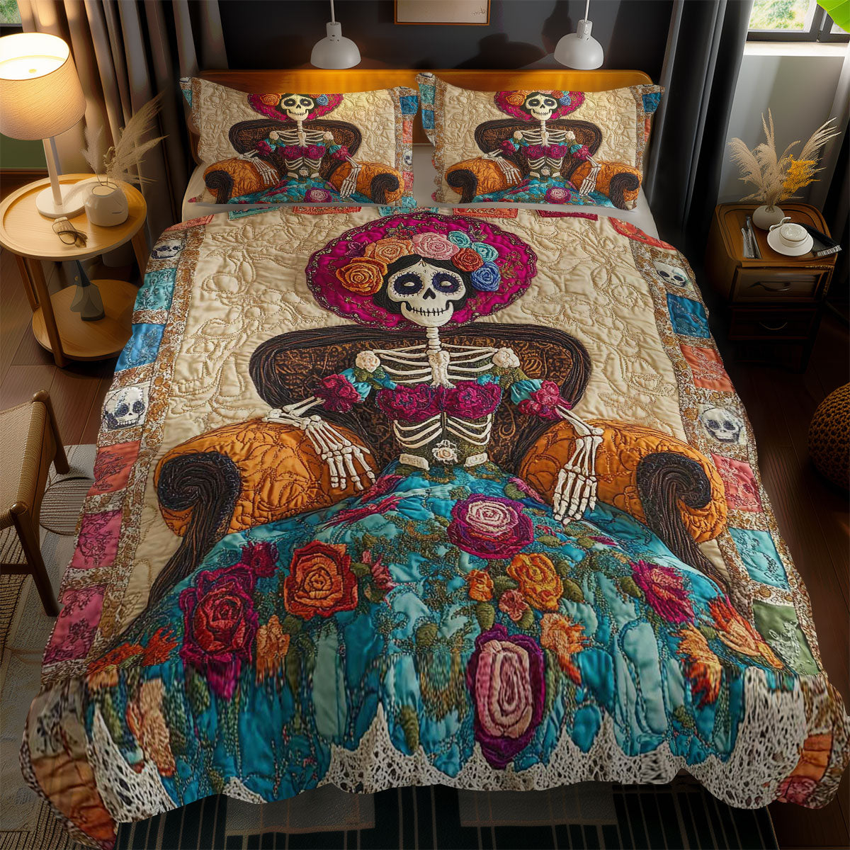 Catrina Skeleton Beauty WN0703075CL Duvet Cover Set