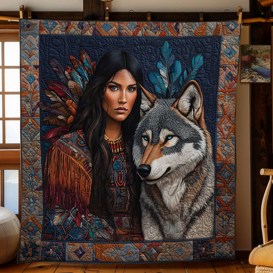 Harmony Of Woman And Wolf WN2201013CL Quilt