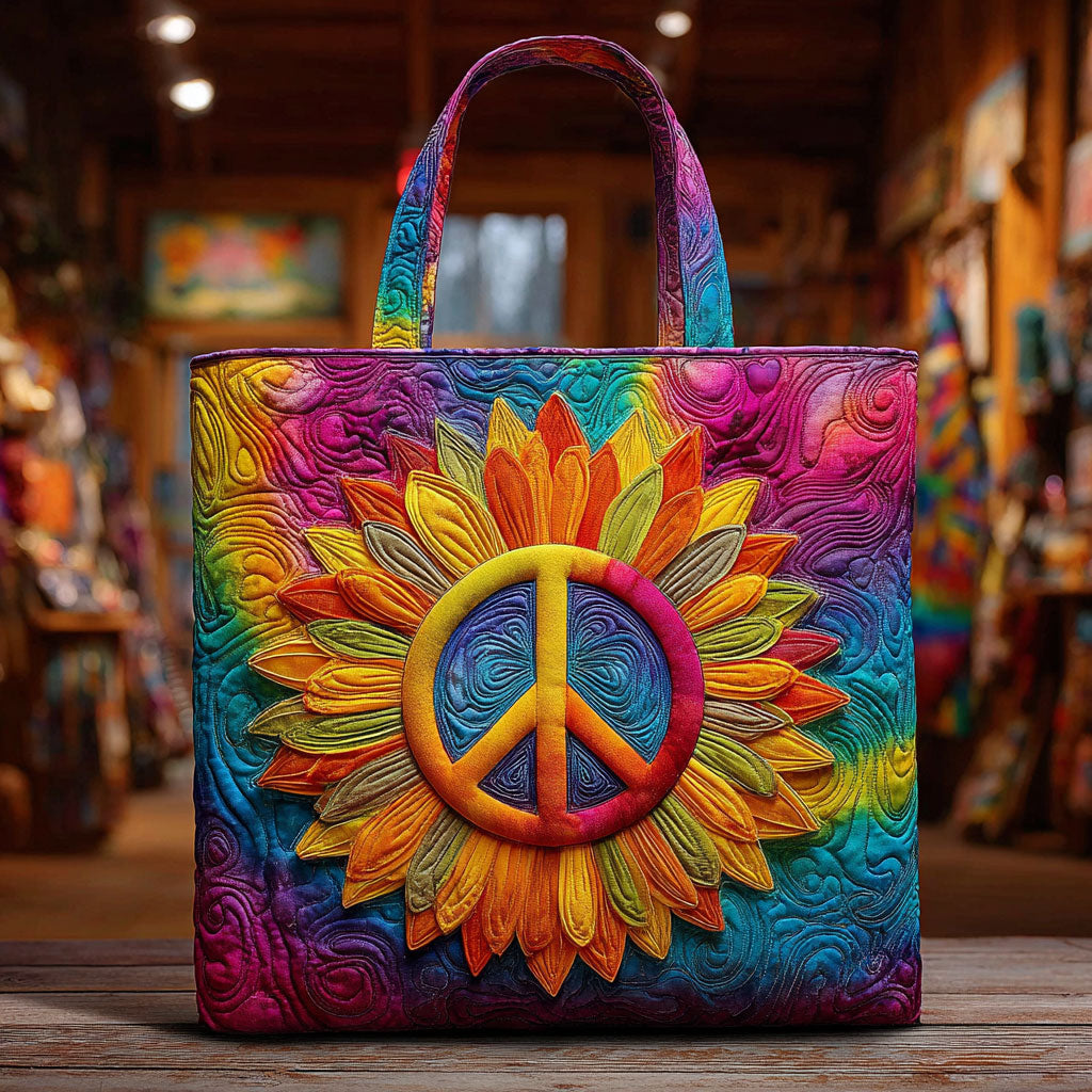 Hippie Sunflower Harmony KL0312014CL Quilted Tote Bag