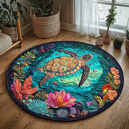 Magical Turtle QA2111022CL Quilted Round Mat