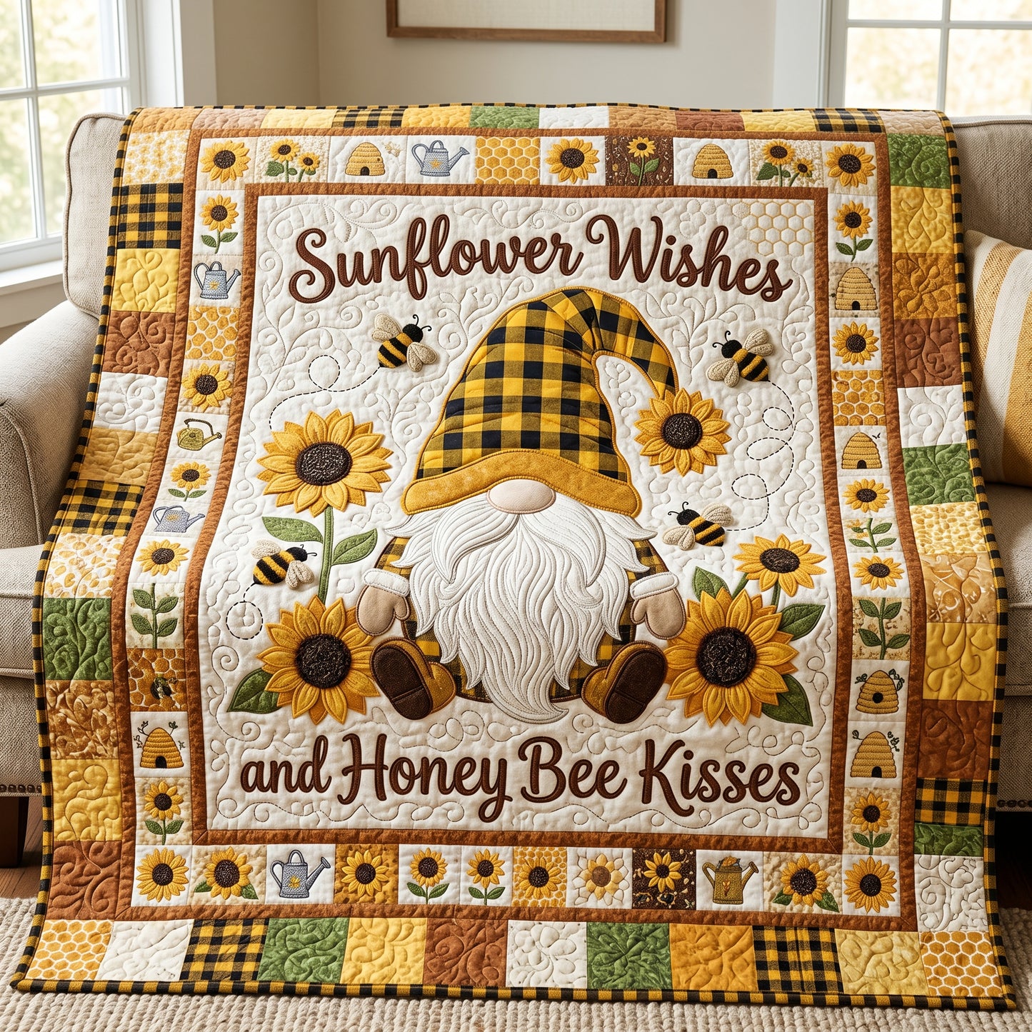 Sunflower Wishes XR1405009CL Quilt