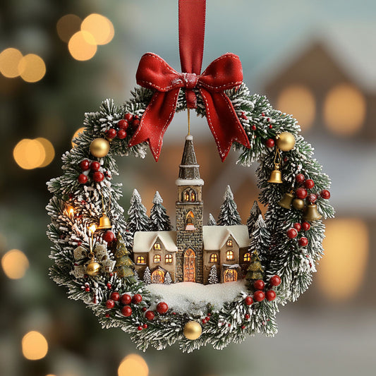 Wreath Christmas Village WN2611032CL Christmas Ornament