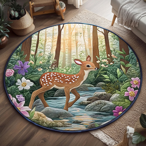 Lone Fawn WJ2406029CL Quilted Round Mat