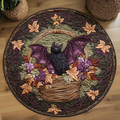 Golden Leaf Bat WN1908033CL Quilted Round Mat