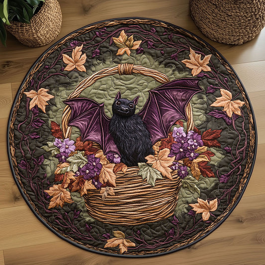 Golden Leaf Bat WN1908033CL Quilted Round Mat