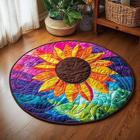 Illusion Sunflower QA0212020CL Quilted Round Mat